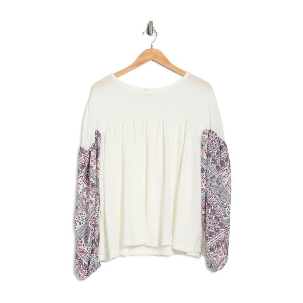 NWT BAEA Flounce Drop Shoulder Blouse Womens Size Small